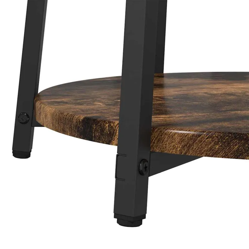 Šoninių staliukų komplektas 2 pcs Rūkyto ąžuolo ir juoda