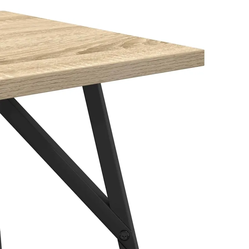 Šoninių staliukų komplektas 2 pcs Sonoma ąžuolas ir juoda