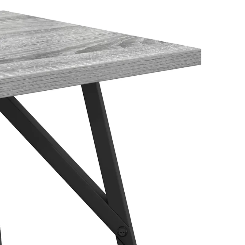 Šoninių staliukų komplektas 2 pcs Pilkas Sonoma ir juoda