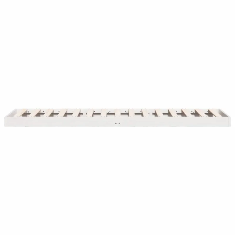 Grindų lovos rėmas Balta 80 x 210 cm Kietos pušies mediena