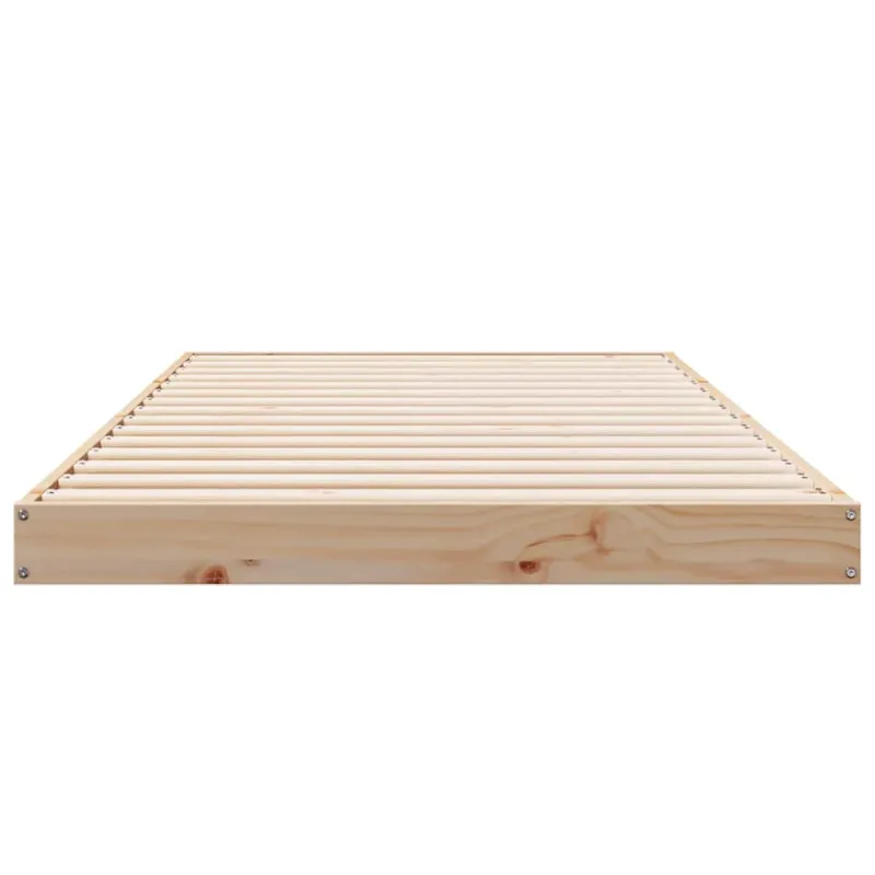 Grindų lovos rėmas Natūrali 100 x 220 cm Kietos pušies mediena