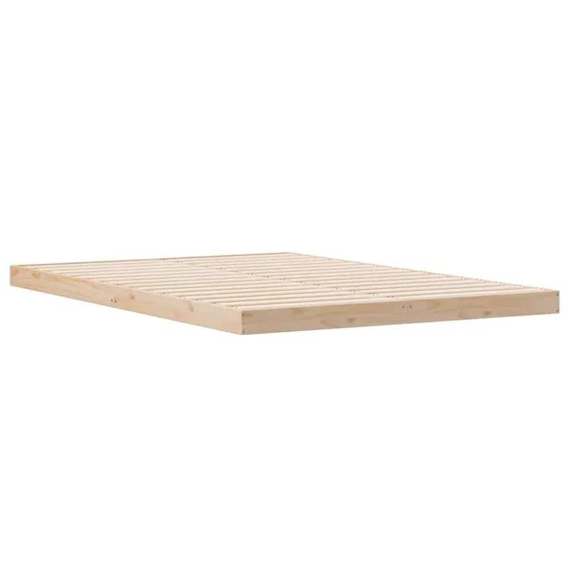 Grindų lovos rėmas Natūrali 140 x 220 cm Kietos pušies mediena