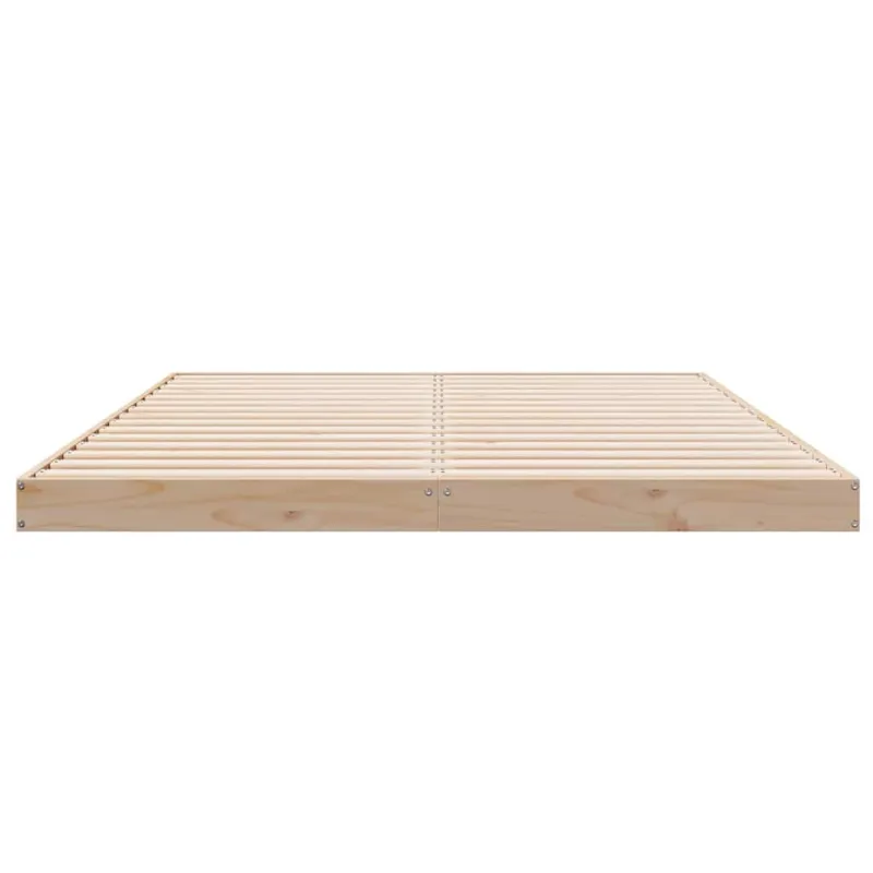 Grindų lovos rėmas Natūrali 160 x 220 cm Kietos pušies mediena