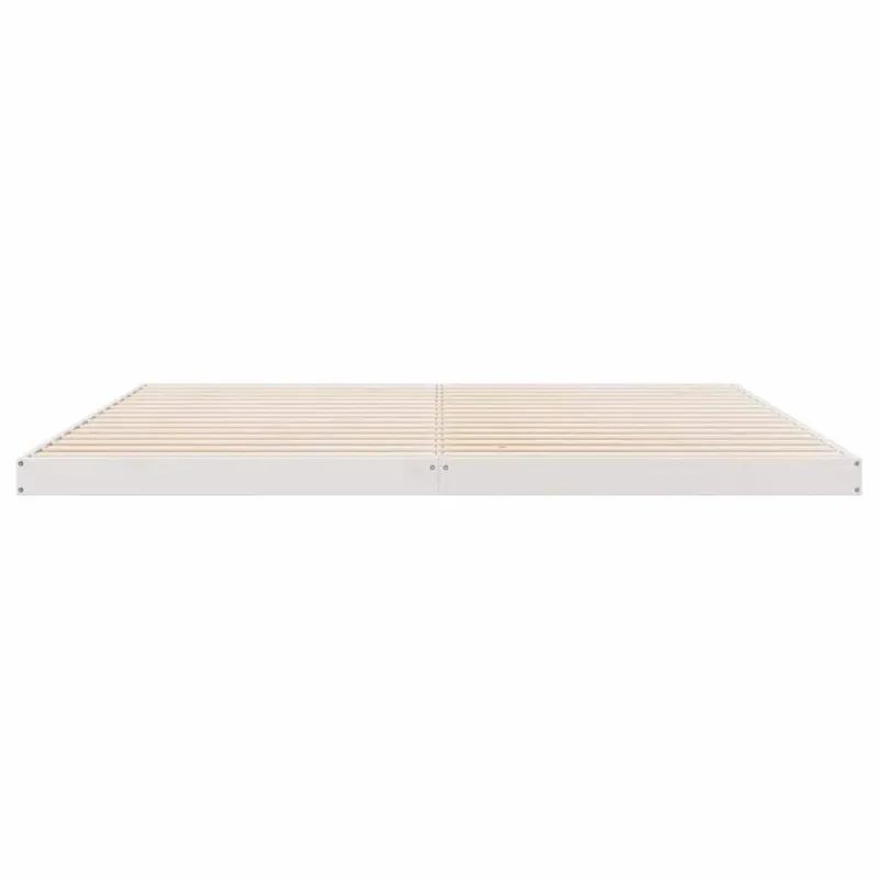 Grindų lovos rėmas Balta 180 x 220 cm Kietos pušies mediena