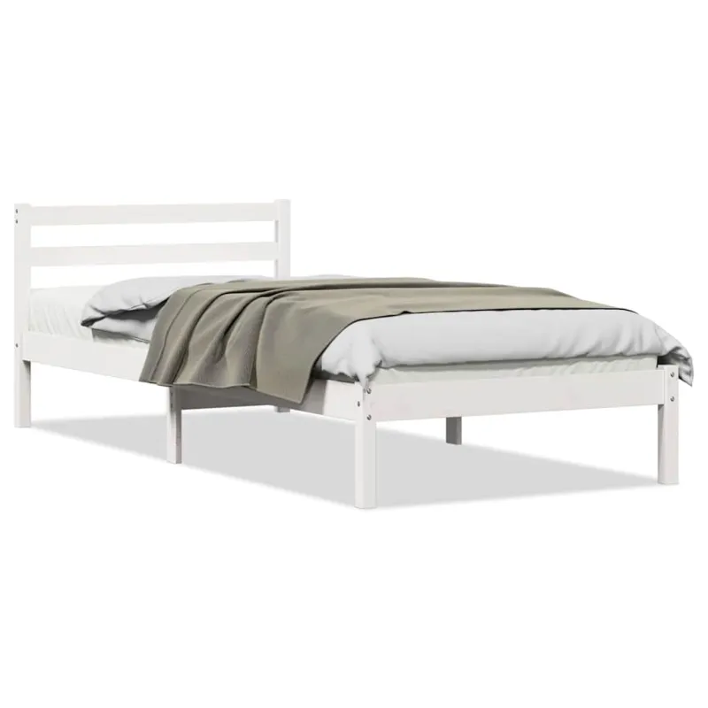 Lovos rėmas Balta 215,5 x 85,5 x 69,5 cm Kietas pušies medis