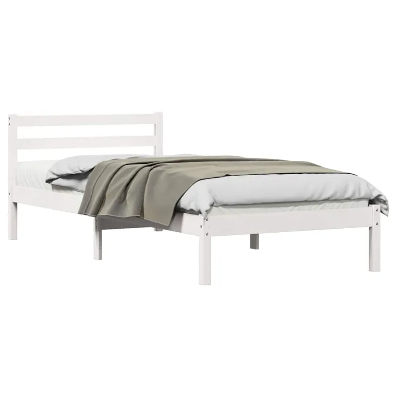 Lovos rėmas Balta 215,5 x 95,5 x 69,5 cm Kietas pušies medis