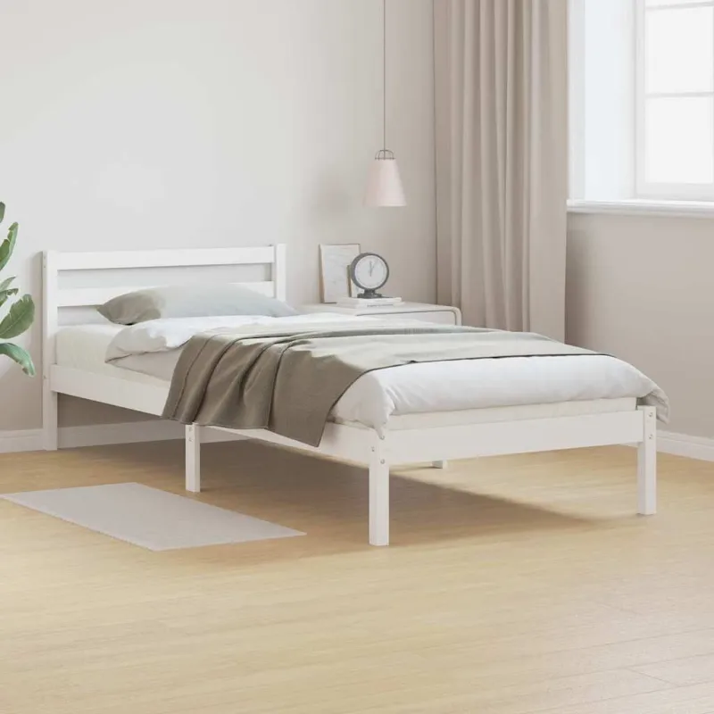 Lovos rėmas Balta 215,5 x 105,5 x 69,5 cm Kietas pušies medis