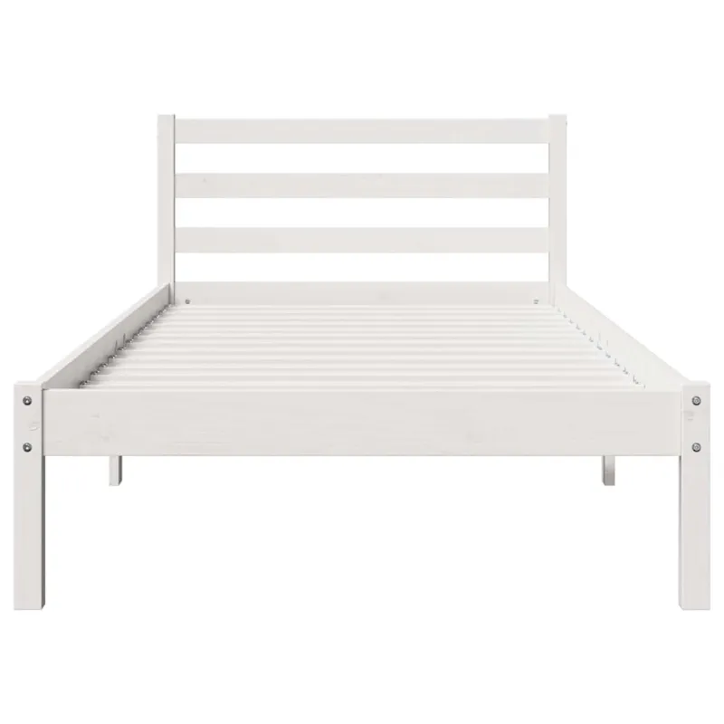Lovos rėmas Balta 215,5 x 105,5 x 69,5 cm Kietas pušies medis