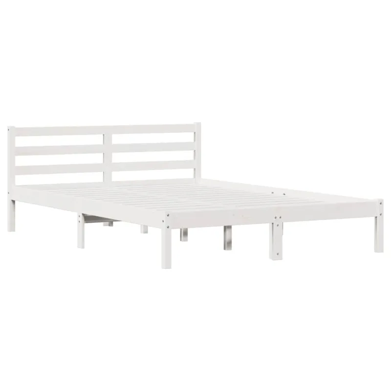 Lovos rėmas Balta 215,5 x 145,5 x 69,5 cm Kietas pušies medis