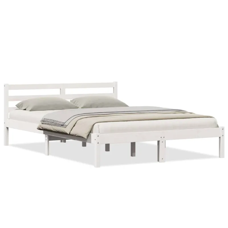 Lovos rėmas Balta 215,5 x 145,5 x 69,5 cm Kietas pušies medis