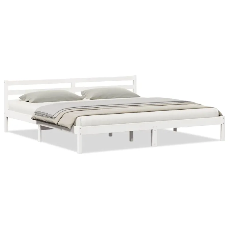 Lovos rėmas Balta 215,5 x 185,5 x 69,5 cm Kietas pušies medis