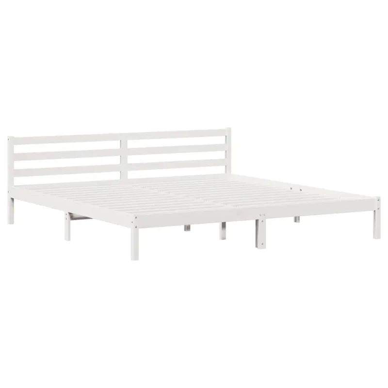 Lovos rėmas Balta 215,5 x 205,5 x 69,5 cm Kietas pušies medis