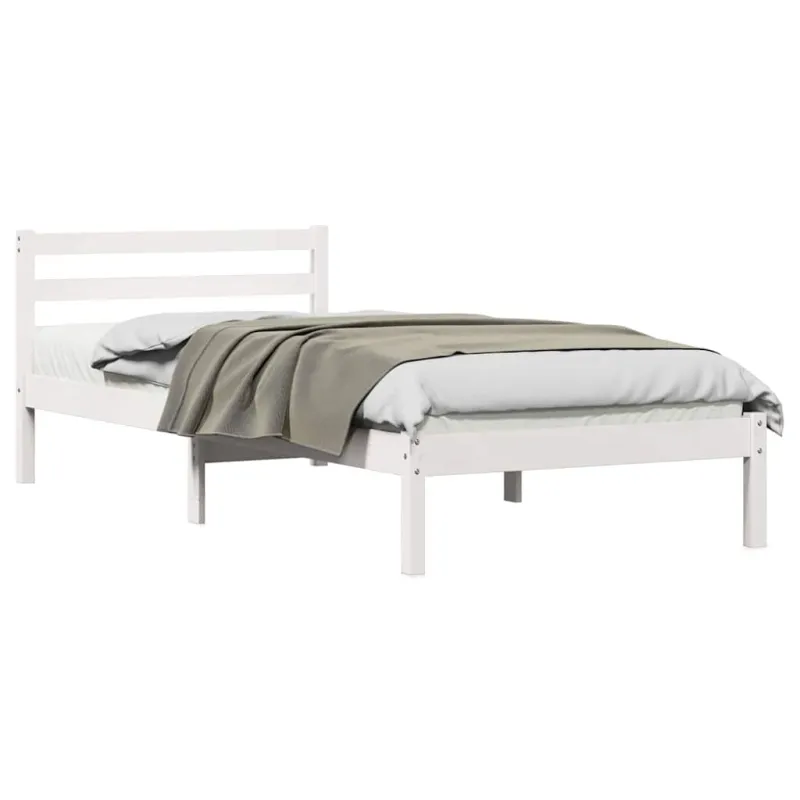Lovos rėmas Balta 225,5 x 95,5 x 69,5 cm Kietas pušies medis