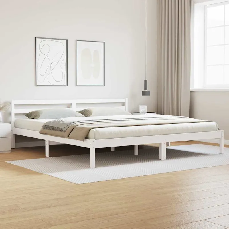 Lovos rėmas Balta 225,5 x 185,5 x 69,5 cm Kietas pušies medis