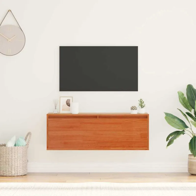Sieninė spintelė su lentyna Vaško ruda 100 x 30 x 35 cm
