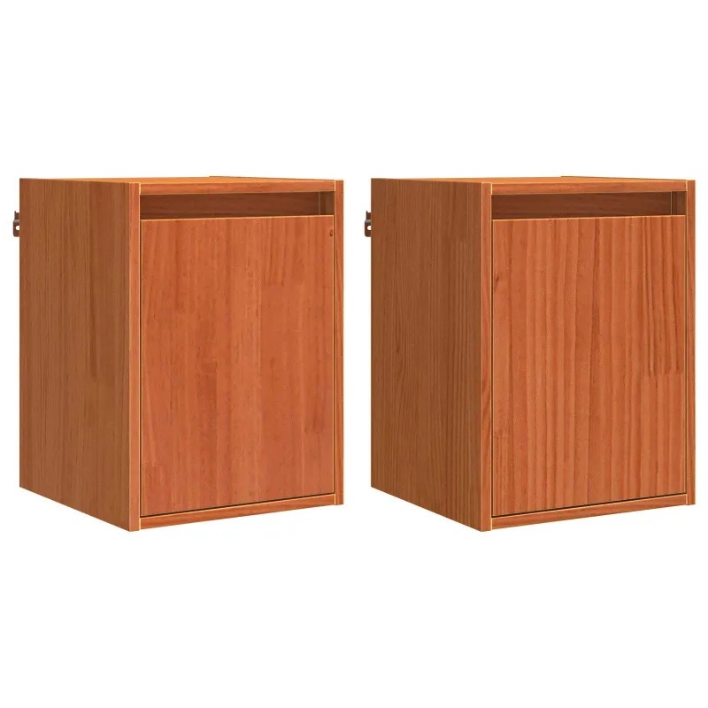 Sieninė spintelė su saugykla 2 pcs Vaško ruda 30 x 30 x 40 cm
