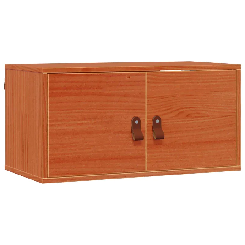 Sieninė spintelė su lentyna 2 pcs Vaško ruda 60 x 30 x 30 cm