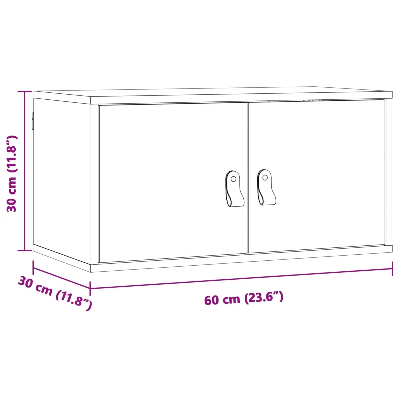 Sieninė spintelė su lentyna 2 pcs Vaško ruda 60 x 30 x 30 cm