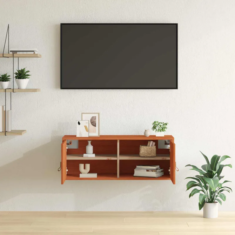Sieninė spintelė su lentyna Vaško ruda 80 x 30 x 30 cm