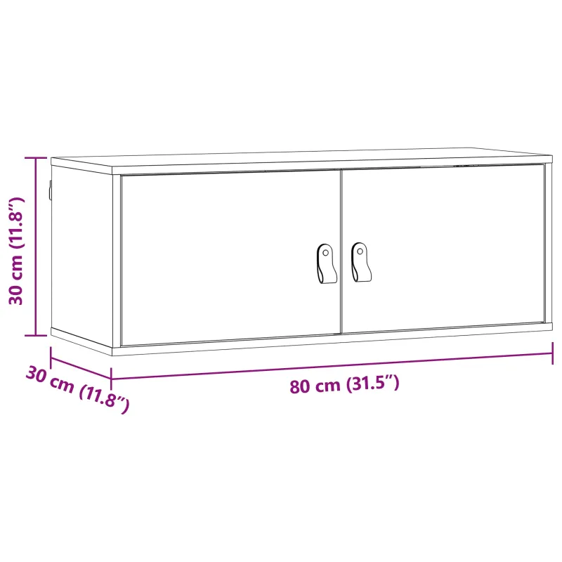 Sieninė spintelė su lentyna 2 pcs Vaško ruda 80 x 30 x 30 cm