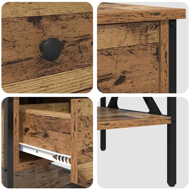 Naktinis staliukas 2 pcs Sena mediena 40 x 42 x 45 cm