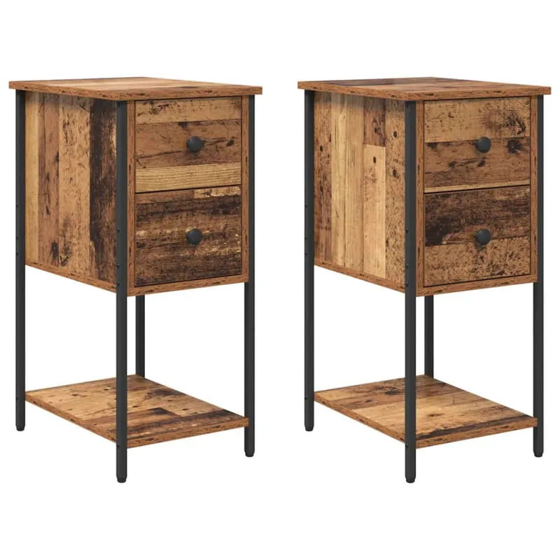 Šalia lovos spintelė 2 pcs Sena mediena 32 x 42 x 70 cm