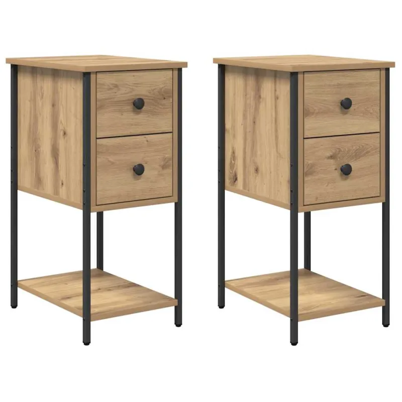 Šalia lovos spintelė 2 pcs artisano ąžuolo 32 x 42 x 70 cm