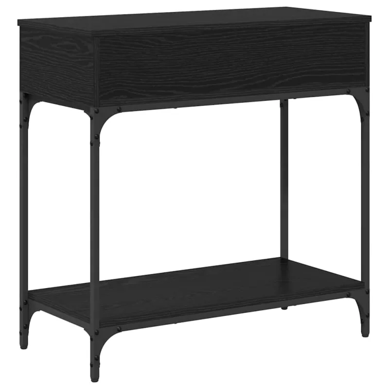 Konsolinis stalas su stalčių juoda ąžuolo 75 x 34,5 x 75 cm