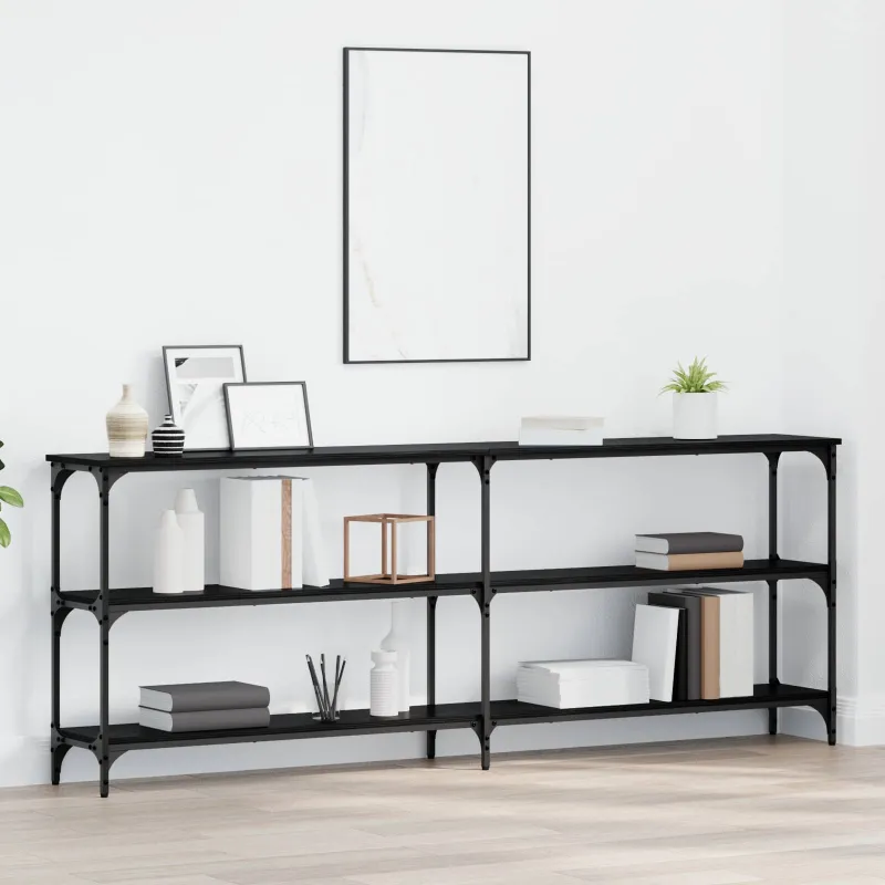 Konsolinis stalas juoda ąžuolo 200 x 29 x 75 cm