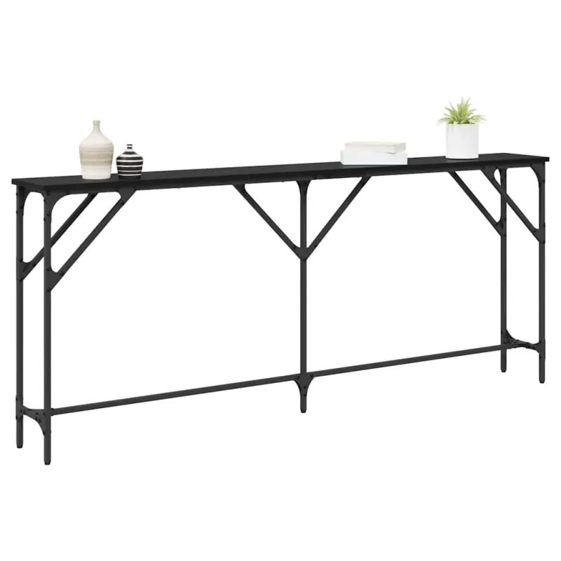 Konsolinis stalas juoda ąžuolo 180 x 23 x 75 cm