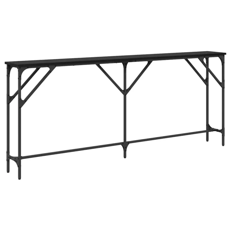 Konsolinis stalas juoda ąžuolo 180 x 23 x 75 cm