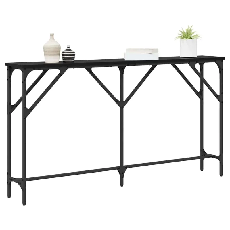 Konsolinis stalas juoda ąžuolo 140 x 23 x 75 cm