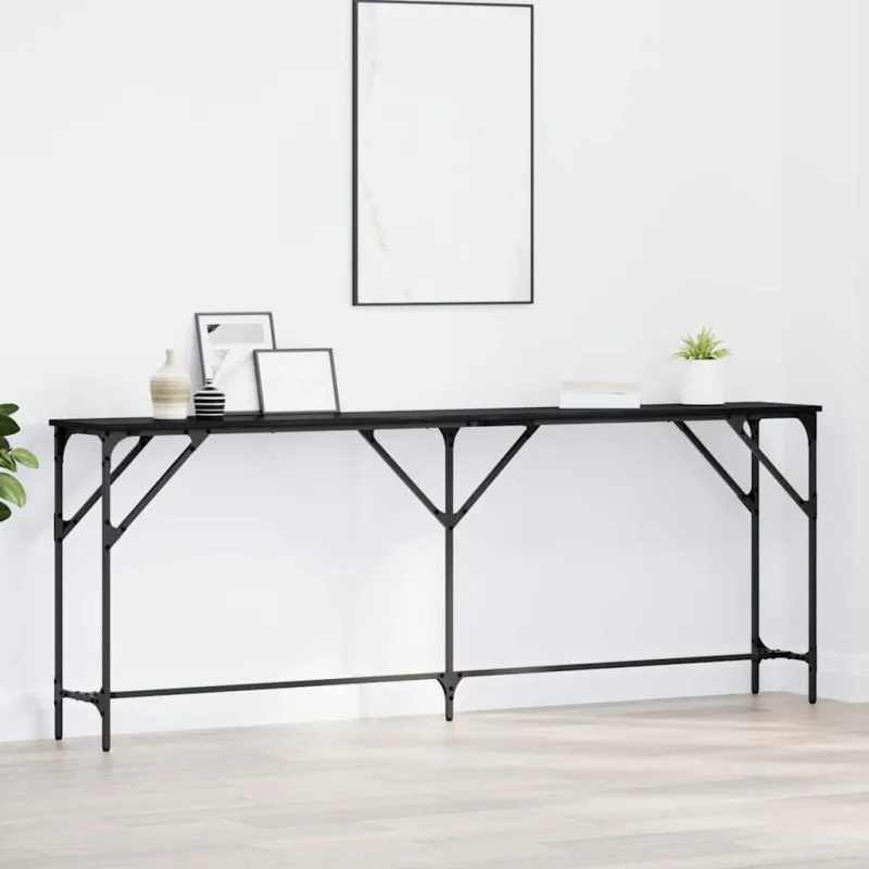 Konsolinis stalas juoda ąžuolo 200 x 29 x 75 cm