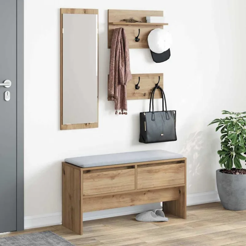 Prieškambario baldų komplektas su stalčių 4 pcs Meistrų ąžuolas