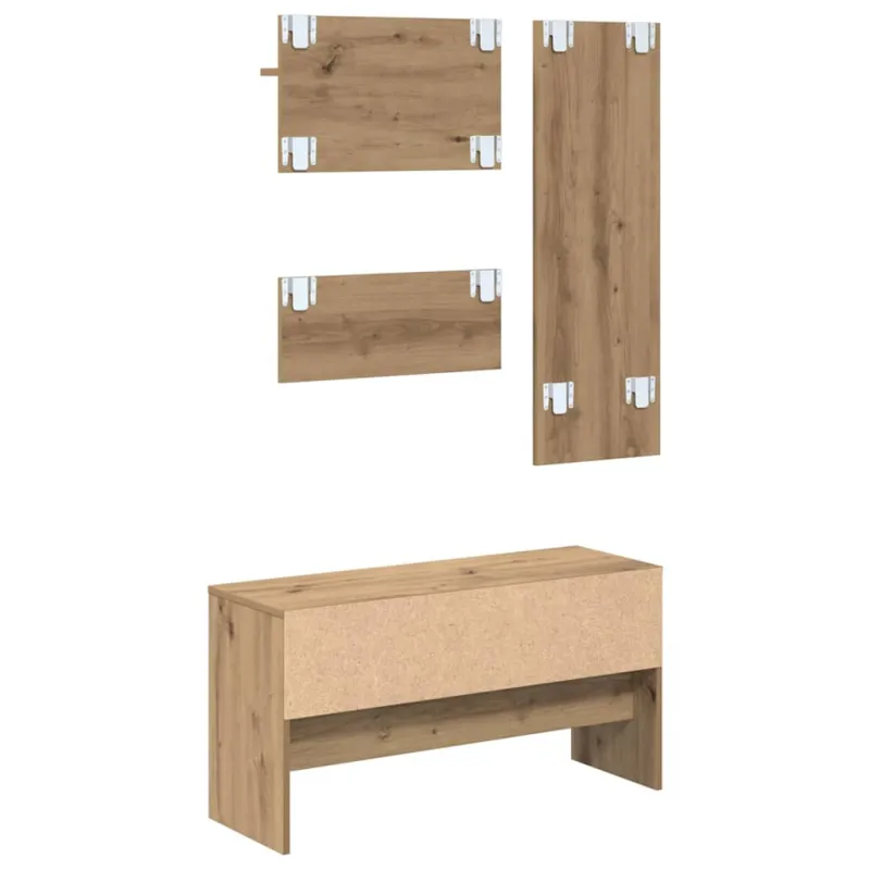 Prieškambario baldų komplektas su stalčių 4 pcs Meistrų ąžuolas