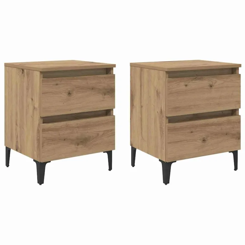 Šalia lovos spintelė 2 pcs artisano ąžuolo 40 x 35 x 50 cm