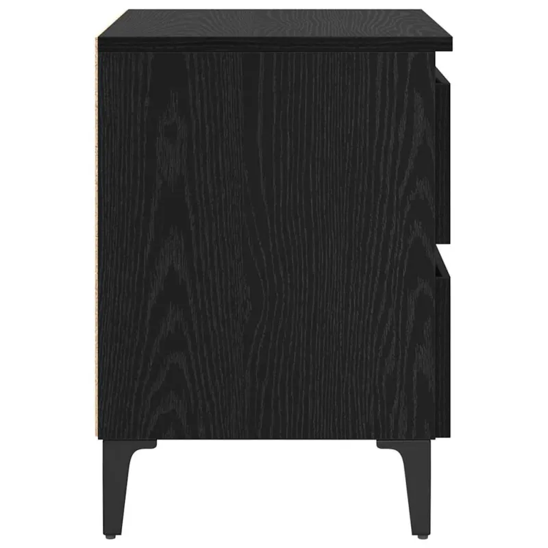 Šalia lovos spintelė 2 pcs juoda ąžuolo 40 x 35 x 50 cm