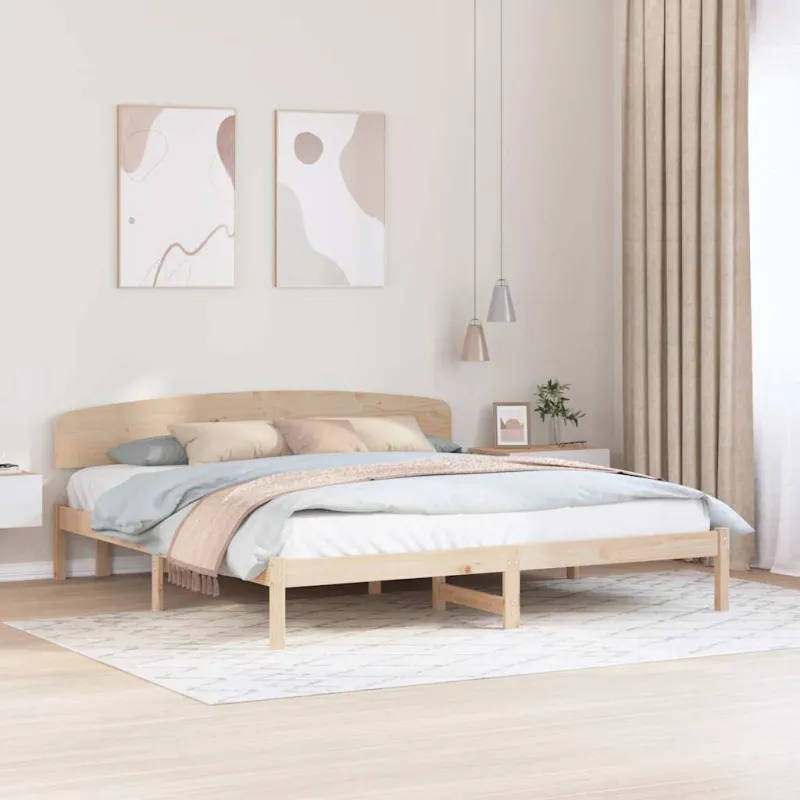 Lovos rėmas Natūrali 200 x 200 cm Kietos pušies mediena