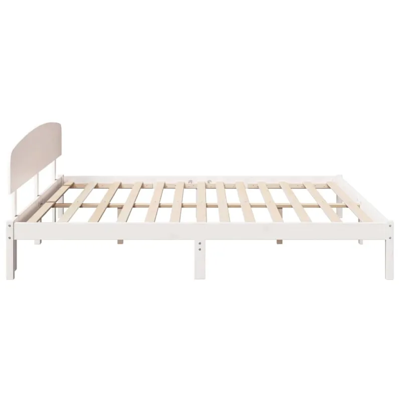 Lovos rėmas Balta 200 x 200 cm Kietos pušies mediena