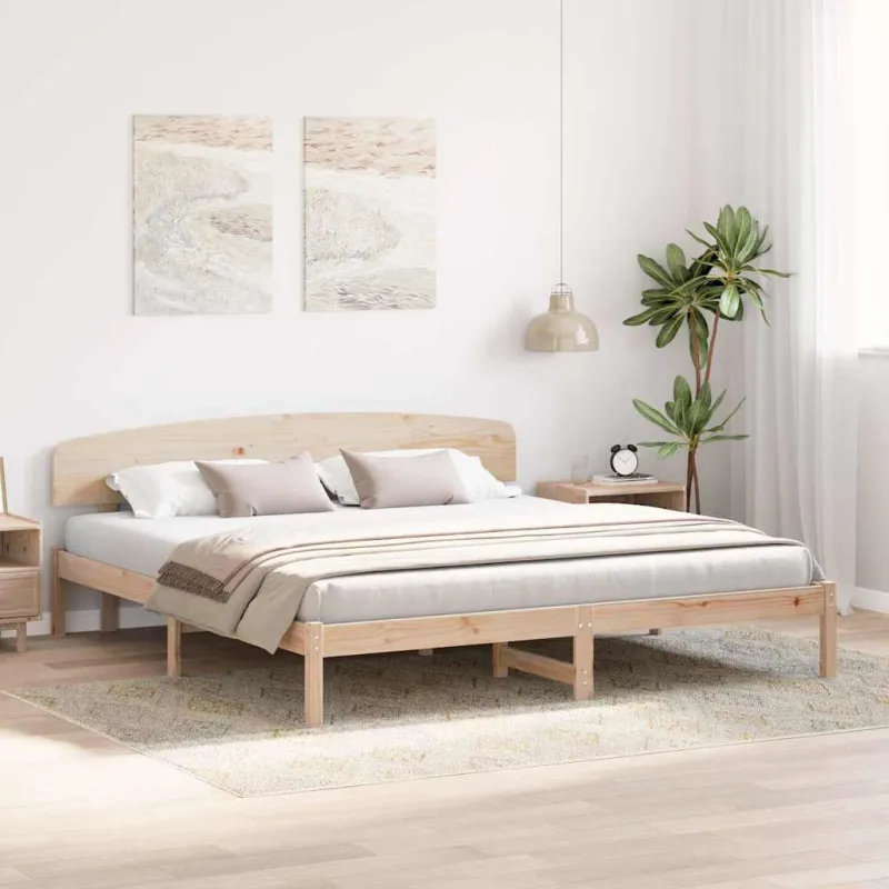 Lovos rėmas Natūrali 180 x 200 cm Kietos pušies mediena