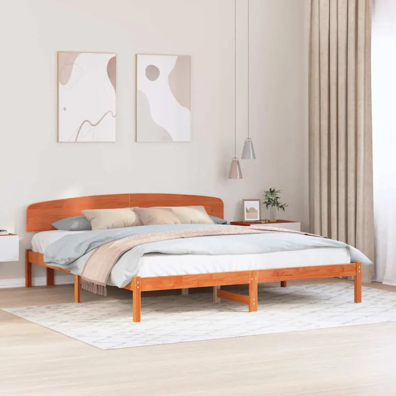 Lovos rėmas Vaško ruda 180 x 200 cm Kietos pušies mediena