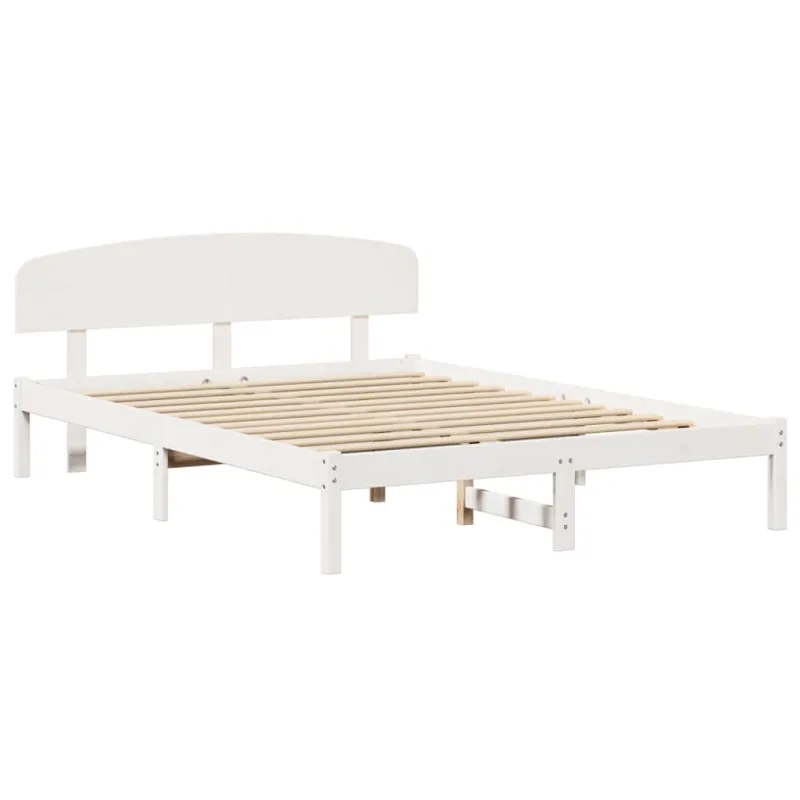 Lovos rėmas Balta 150 x 200 cm Kietos pušies mediena