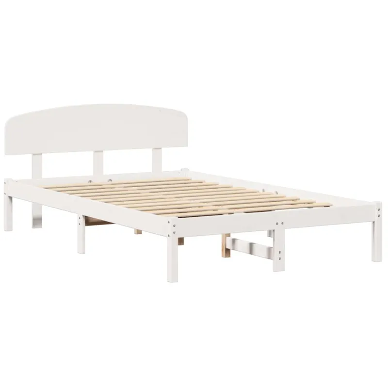 Lovos rėmas Balta 120 x 200 cm Kietos pušies mediena