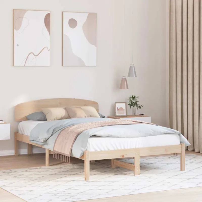 Lovos rėmas Natūrali 135 x 190 cm Kietos pušies mediena