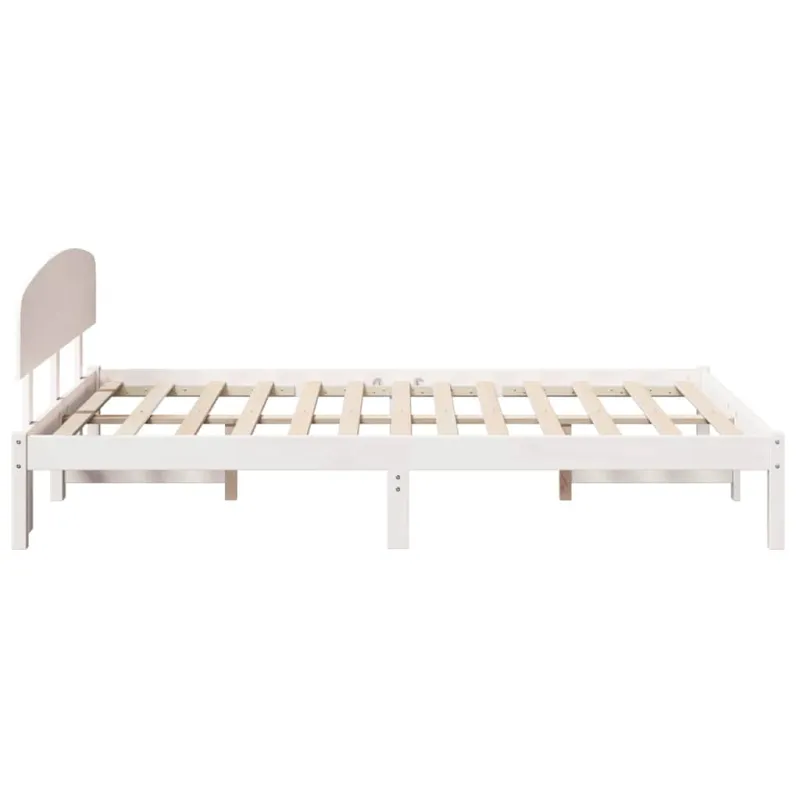 Lovos rėmas Balta 135 x 190 cm Kietos pušies mediena