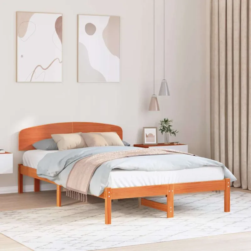 Lovos rėmas Vaško ruda 135 x 190 cm Kietos pušies mediena