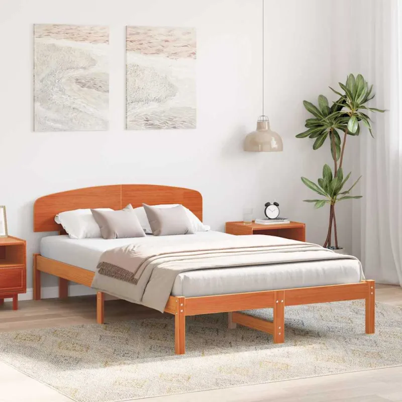 Lovos rėmas Vaško ruda 135 x 190 cm Kietos pušies mediena