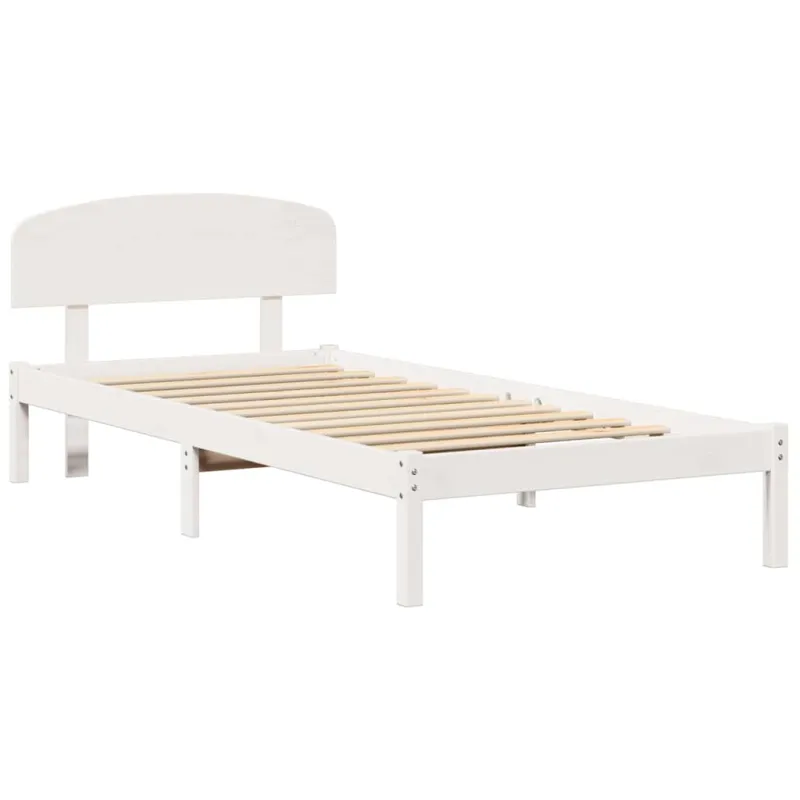 Lovos rėmas Balta 90 x 200 cm Kietos pušies mediena