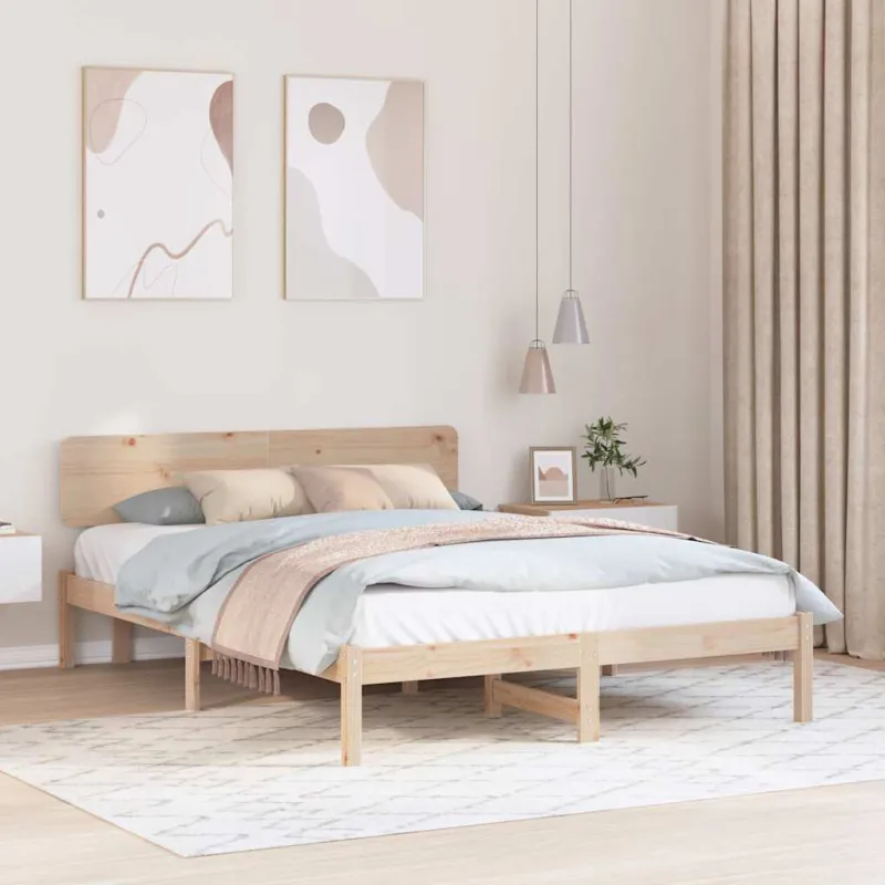 Lovos rėmas Natūrali 200 x 200 cm Kietos pušies mediena