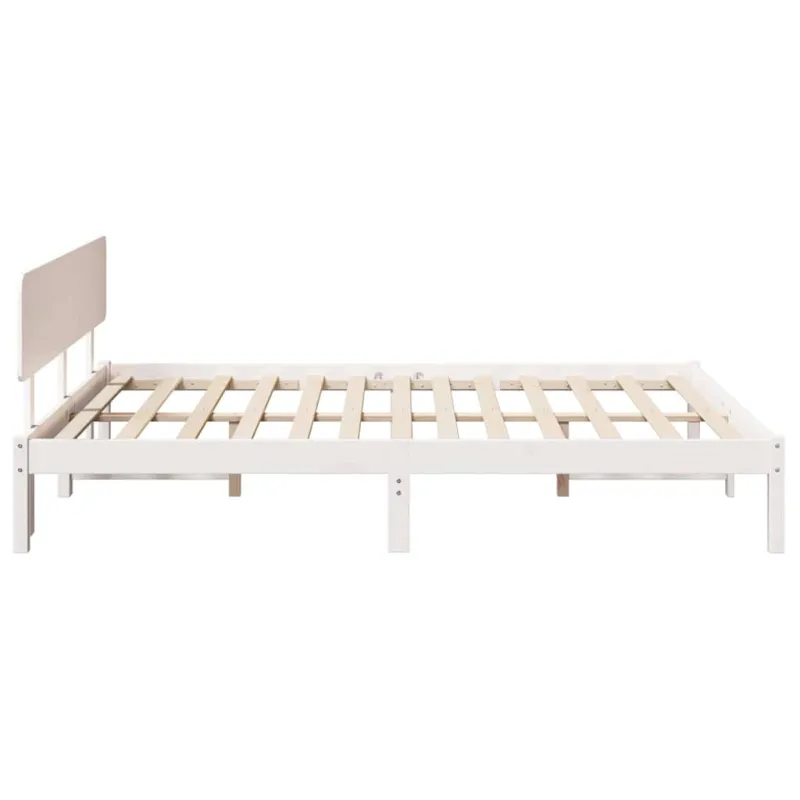 Lovos rėmas Balta 200 x 200 cm Kietos pušies mediena